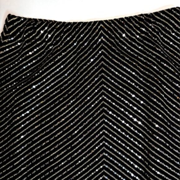 St. John Evening by Marie Gray Skirt Suit – Black w/Gold & Crystal Embembellish - Picture 6 of 8
